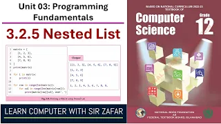 Nested List Unit 03 Programming Fundamentals Computer Science Grade 12 Federal Board Islamabad