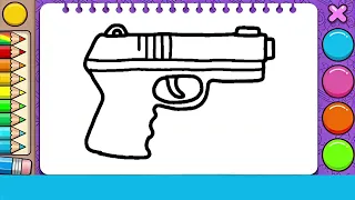 How to draw a Gun for bigginers ✏️ Pistol Gun drawing easy step by step ✏️ gun drawing