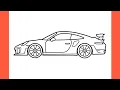 How to draw a PORSCHE 911 GT2 RS drawing porsche 991 gt3 rs 2018