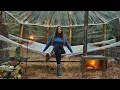 Lagu Building Hot Winter Cabin with Plastic Wrap | Survival camping in the woods | ASMR