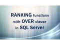 RANKING functions with OVER clause in SQL Server 2012