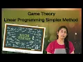Game Theory Linear Programming Simplex Method