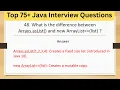 Top 75 Tricky Java Interview Questions - Arrays asList vs new ArrayList list