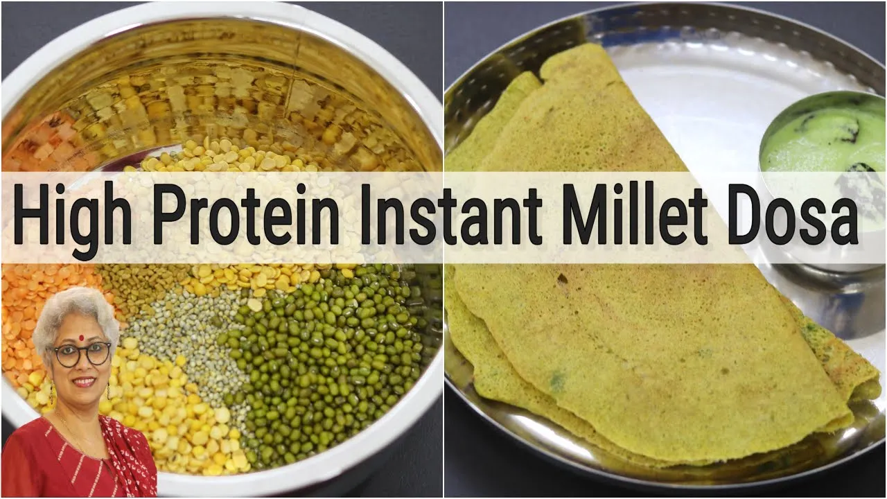 High Protein Instant Bajra Dosa Recipe - No Fermentation - No Rice - Millet Recipes For Weight Loss