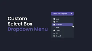 Custom Select Box Dropdown Menu Design using HTML CSS and Javascript - Codingscape