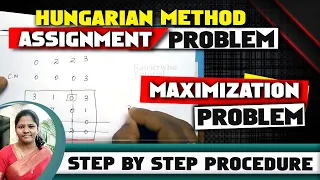 Assignment problem maximization Hungarian method with solved Problem by kauserwise