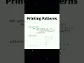 Printing Patterns In Python