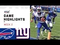 Bills vs Giants Week 2 Highlights NFL 2019