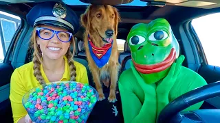 Frog Steals Puppy from Police & Rubber Ducky in Car Ride Chase!