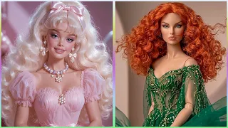 Disney Princess Doll Makeover ~ DIY Miniature Ideas for Barbie - Wig, Dress, Faceup, andMore! DIY