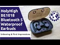 HolyHigh BE1018 Bluetooth 5 0 Waterproof Wireless Earphones IPX7 - Unboxing First Impressions