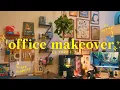 my home office makeover art supplies pc setup desk organization cozy aesthetics