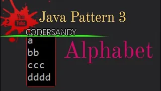 Print Alphabet Pattern 3Program in java l