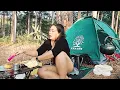Download Lagu CAMPING IN THE PINE FOREST - MORNING EXERCISE BEFORE AFTERNOON, COOK ROAST CORN WITH CHEESE