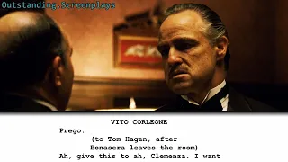 the godfather opening scene screenplay download script to screen screenplayed