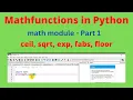 Math module Functions in Python Part-I Import math Functions in Python