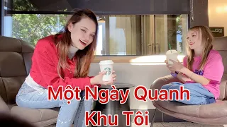 Một Ngày Quanh Khu Tôi Sống _ Starbuck, nhà hàng, phố xá (cuộc sống Mỹ)#Bí Đỏ Town