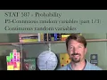 P3-1 Continuous random variables - part general continuous random variables