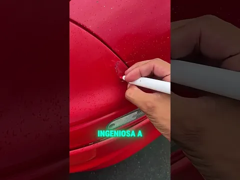 ¡Usó un marcador rojo para ocultar los rayones del auto! 🚗 #auto #autos