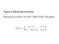 Piecewise Functions and Continuity on TI84 Version 2 0