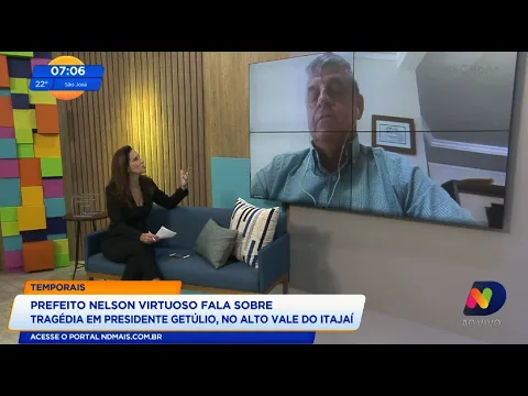 Temporais: prefeito de Presidente Getúlio fala sobre tragédia no município