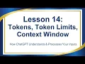 Lesson 14 Tokens TokenLimits Context Windows