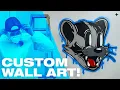 Using GIANT STENCILS to spray paint ART on our wall
