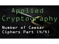 Applied Cryptography Number of Caesar Ciphers