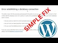 How To Fix Error Establishing A Database Connection On WordPress Website