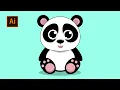How To Draw A Panda Easily Panda Vector Art Adobe Illustrator CC Tutorial