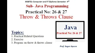 Practical-26 27 JPR Throw Throws Clause Java 22412