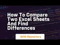 How to compare two excel sheets and find differences