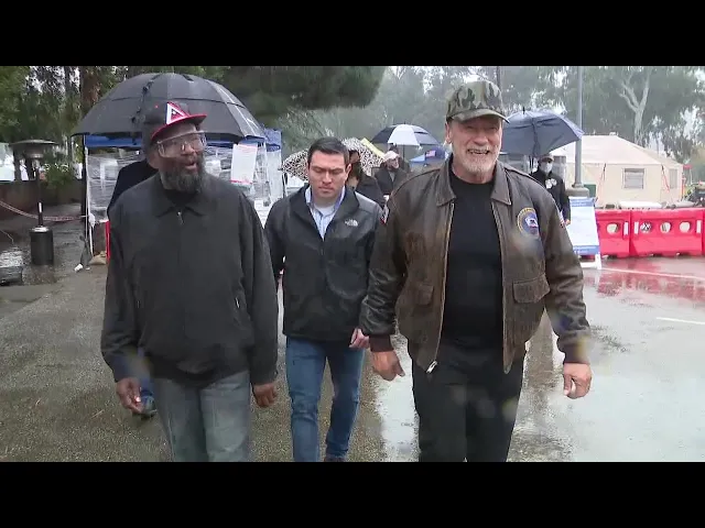 Exclusive: Arnold Schwarzenegger donates tiny homes to unhoused veterans
