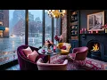 Rainy Valentine s Day Cafe Ambience Cozy Cute Coffee Shop Rain Fire Sounds for Sleep or Focus