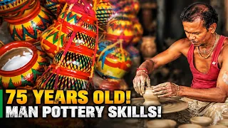Traditional Pottery in Bangladesh 🇧🇩 | 75-Year-Old Potter Making Amazing Clay Pots
