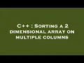 C Sorting a 2 dimensional array on multiple columns