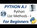 Machine Learning Tutorial Python 19 Python Lists Methods Part 1