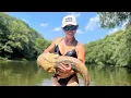 CATFISH NOODLING Shallow Water he Bit me on the Leg