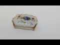 Limoges France Miniature Couch Sofa Dollhouse Furniture Flower Design Gold Trim