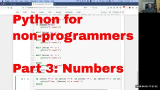 Python for non-programmers lesson 3 Numbers
