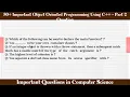 MCQ Questions Object Oriented Programming Using C - Part 2 with Answers