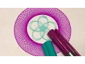 Outer Violet Ring and Inner Teal Circle Design Spirograph