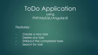 ToDo Application using AngularJS