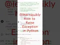 How to Raise Exception in Python