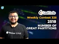 Leetcode Weely Contest 325 2518 Number Of Great Partitions Solution Newton School
