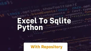 excel to sqlite python