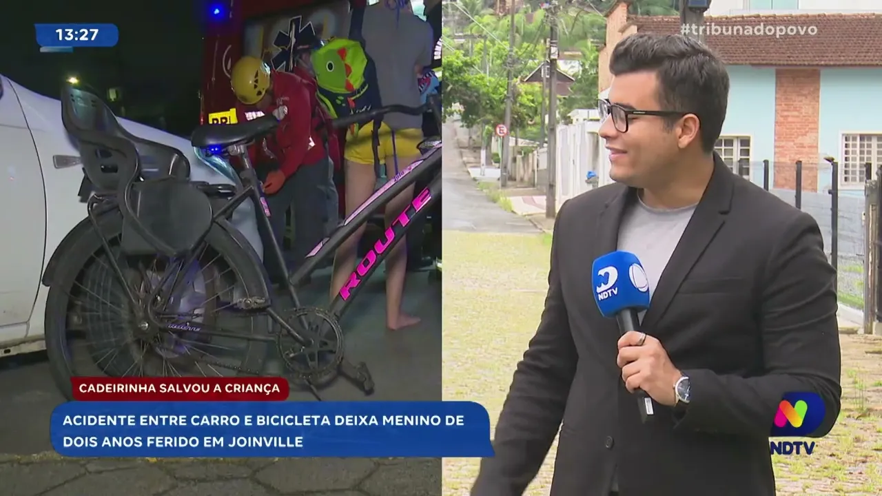 Acidente evitado: cadeirinha de segurança salva criança em colisão entre carro e bicicleta