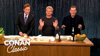 conan u0026 norm macdonald cook with gordon ramsay late night with conan o brien