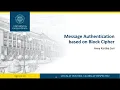 Message Authentication Code based on Block Cipher