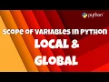 Getting Start With Python Scope of Variables in Python Local Global